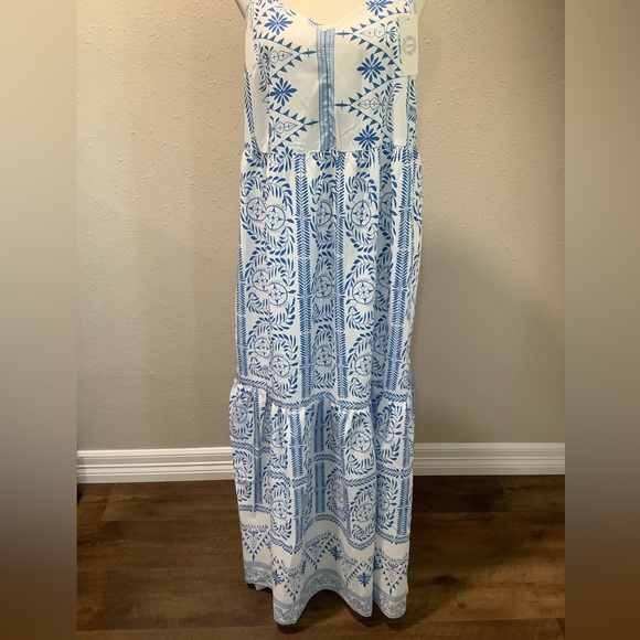 Camisa Fair Isle Floral Tiered Maxi Dress Size Large NWT - Picture 4 of 13